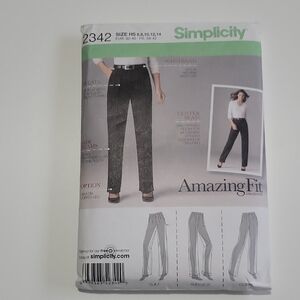 Simplicity Amazing Fit Black Pants Pattern 2342